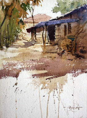 Pali village1 by Vikrant Shitole, Painting | Mojarto