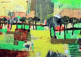 Abstract Landscape 2 by Ashis Kabasi, Painting | Mojarto