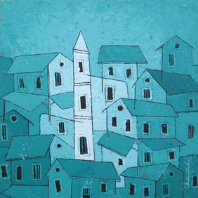 Green Village - 742 by Suresh Gulage, Painting | Mojarto