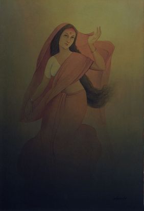 Bengali Wife by Rajib Gain, Painting | Mojarto