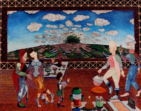 Women in the Kitchen by Andrew Radkowsky, Painting | Mojarto
