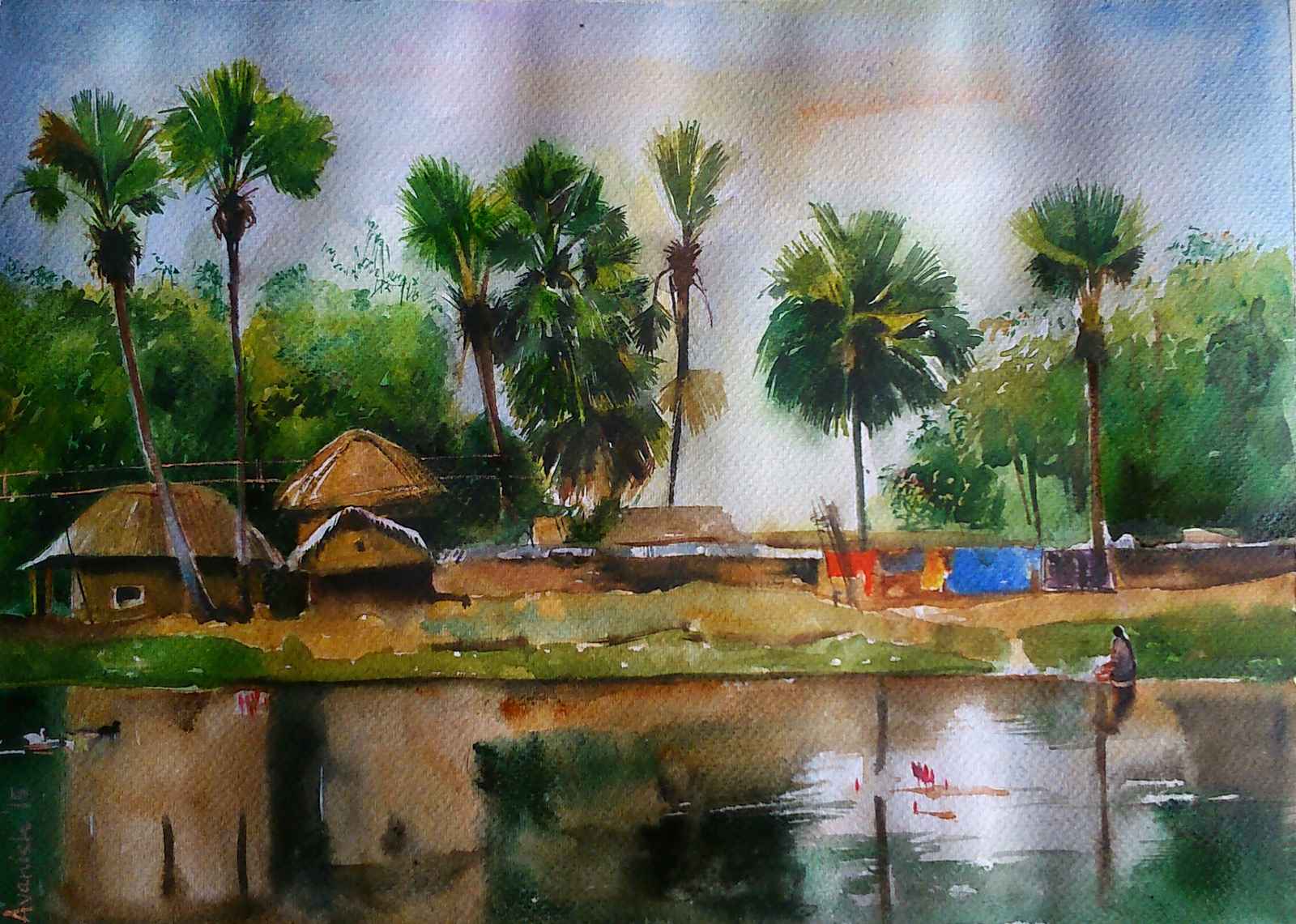 Bolpur Greens!! by Avanish Trivedi, Painting | Mojarto