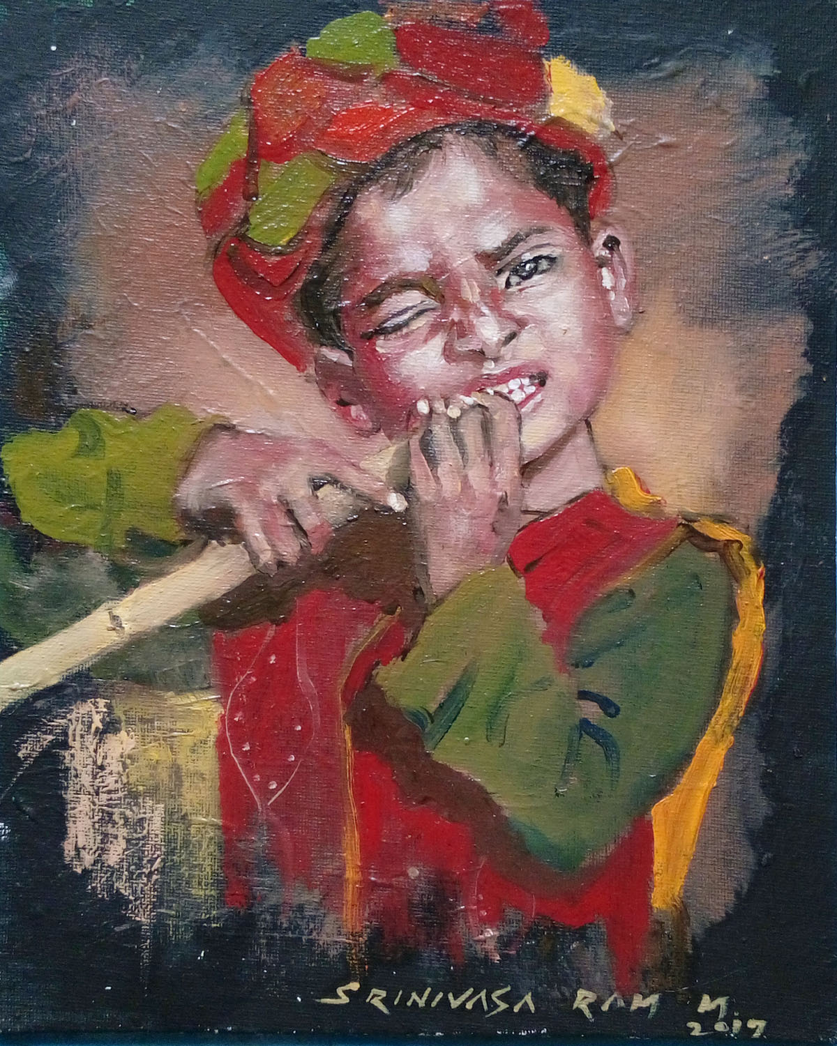 Sugarcane Boy by artist Sreenivasa Ram Makineedi Image, prints Mojarto