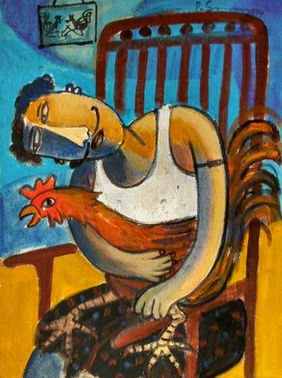 Cock Fighter by Saravanan P, Painting | Mojarto