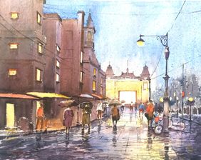 City Night by Ananda Ahire , Painting | Mojarto