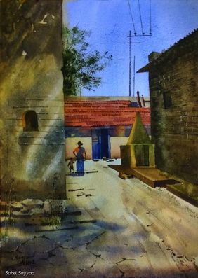 Afternoon at village by Sohel Sayyad , Painting | Mojarto