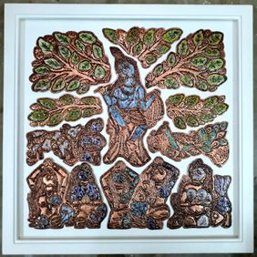 KRISHNA WITH GOPIKAS  by Karoona Moorthy, Sculpture | Mojarto