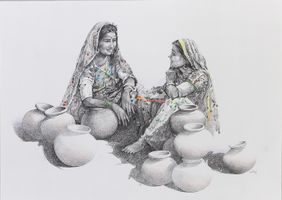 Gossip by Milind  Ambadas  Varangaonkar, Painting | Mojarto