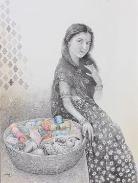 Churdi Wali  by Milind  Ambadas  Varangaonkar, Painting | Mojarto