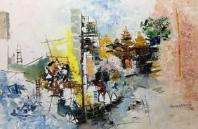 Cityscape (Bombay) 1-2020 by Anand Narayan, Painting | Mojarto