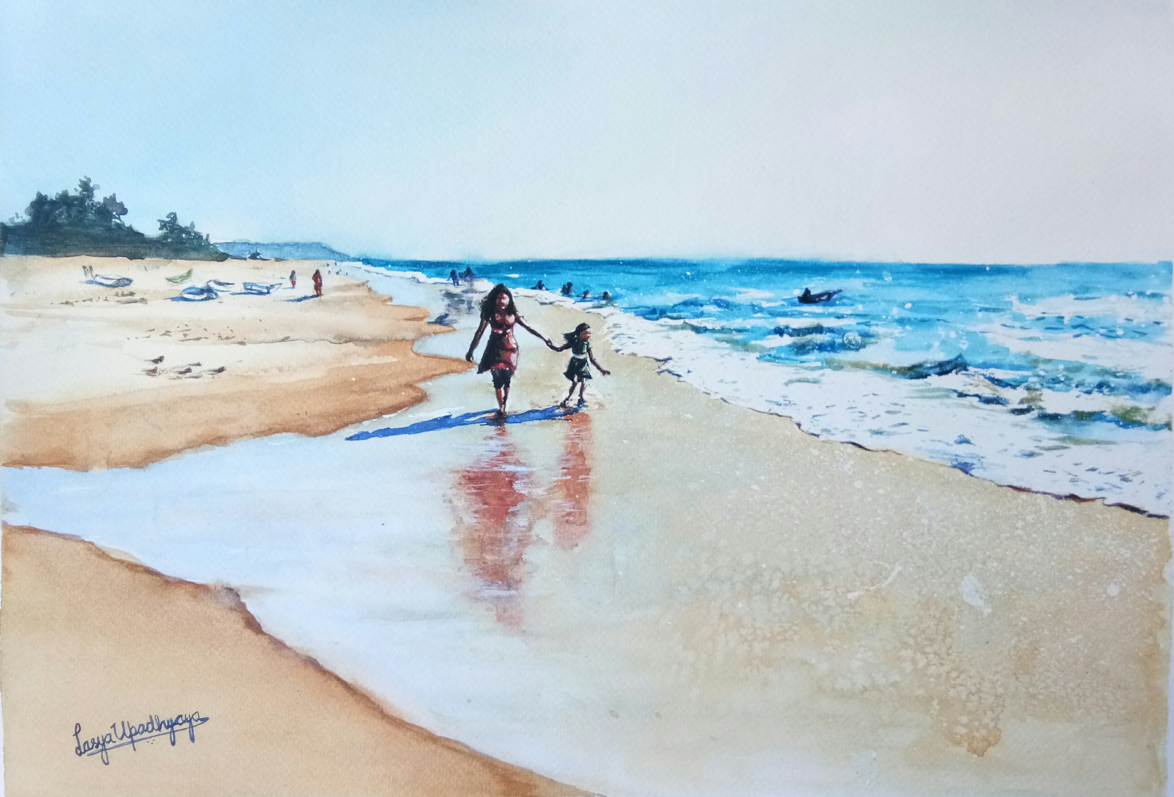A walk on the beach by Lasya Upadhyaya Online | Mojarto