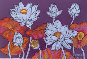 Floral paradise  by Parul Aggarwal, Painting | Mojarto