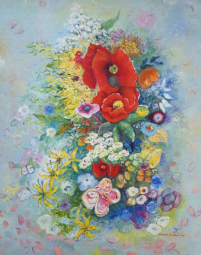 The red poppy by Debarati Roy Saha, Painting | Mojarto