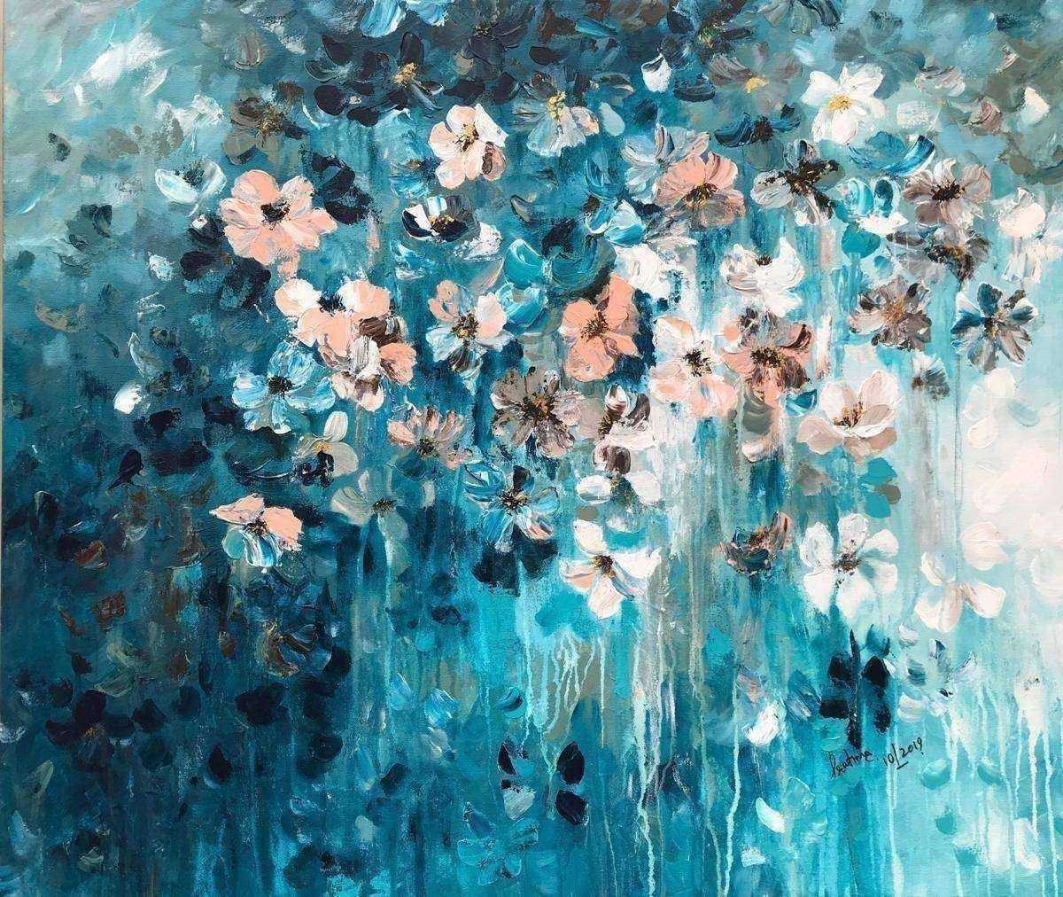 Wildflower Meadows II by artist Pratima Kumar Image, Painting Mojarto