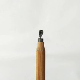 Human Ear Sculpture Carved on the Tip of Pencil by Eder Art - Krupa BhaskAR T, Sculpture | Mojarto