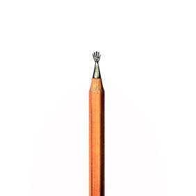 Hand Sculpture Carved on the Tip of Pencil by Eder Art - Krupa BhaskAR T, Sculpture | Mojarto