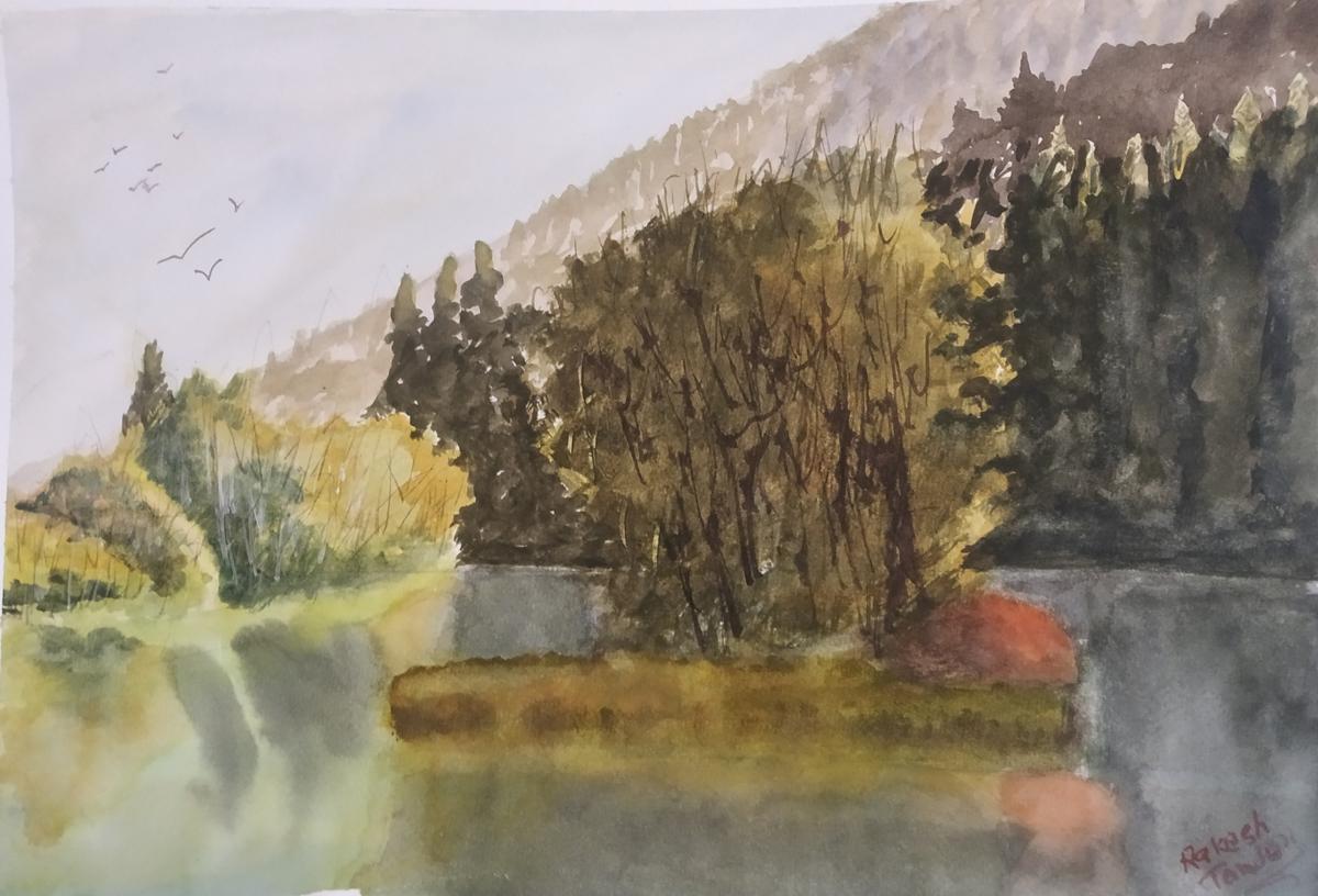 watercolor by artist Rakesh Tandon Image, Painting Mojarto