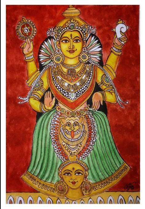 Mookambika Devi by artist Subbaraman Nurani Image prints Mojarto