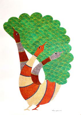 Peacock by Rajendra Kumar Shyam , Folk Art | Mojarto