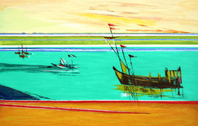 By The Sea by Natu Parikh, Serigraph | Mojarto