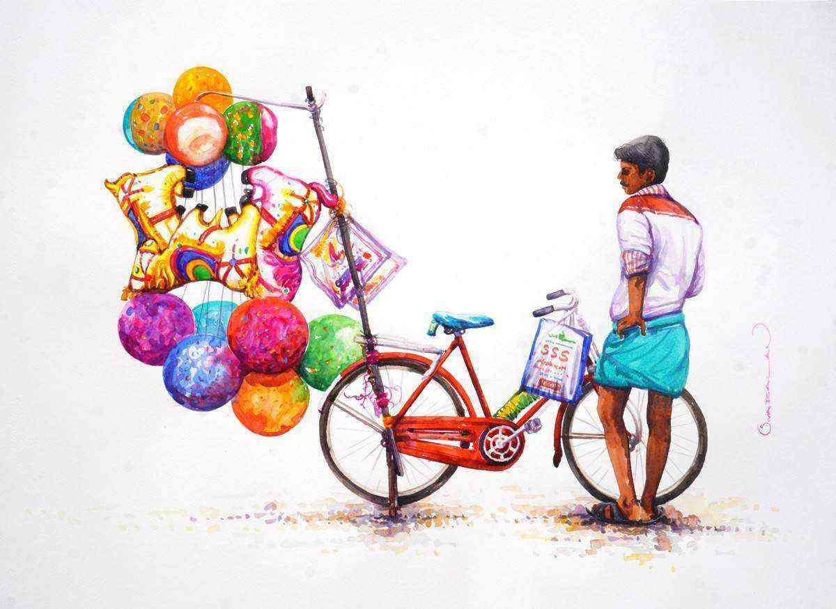 Aggregate 142+ balloon seller drawing hard super hot seven.edu.vn