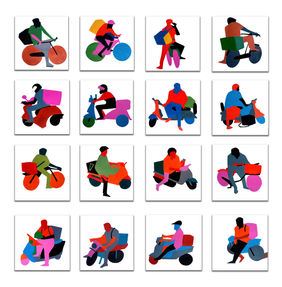 The Delivery Boys ( A set of 16 works ) by Prasanta Acharjee, Painting | Mojarto