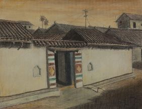 Tiled Dwellings of Narsingi - 1 by Anand Sastry, Drawing | Mojarto
