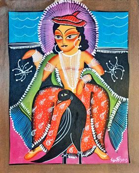 Kartikeya by Swarna Chitrakar, Folk Art | Mojarto