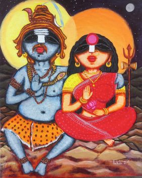 Shiba Durga by Tuhin Rakshit, Painting | Mojarto