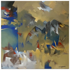 Abstract Landscape of  Varanasi by Divyesh Bagdawala , Painting | Mojarto