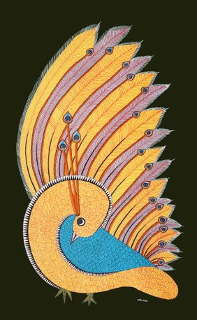 Gond Painting by Manoj Kumar Tekam, Folk Art | Mojarto