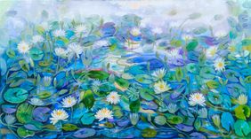 Untitled (Waterlilies)  by Sumita Maity, Painting | Mojarto