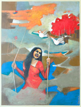 Unfolding Emotions-2 by Chandana Bhattacharjee, Painting | Mojarto