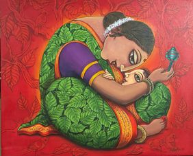 "Cradle of Nature" by Pinaki Bhattacharya, Painting | Mojarto