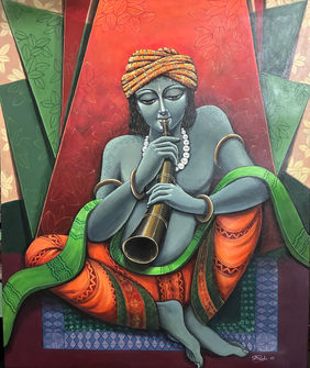 "Melody of the Divine" by Pinaki Bhattacharya, Painting | Mojarto