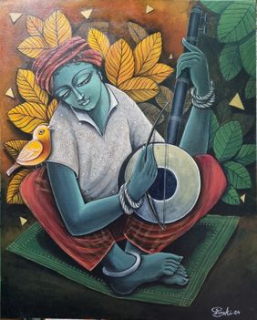 "Harmony in Solitude" by Pinaki Bhattacharya, Painting | Mojarto