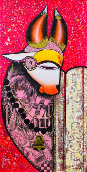 kamdhenu by Ashok Rathod, Painting | Mojarto