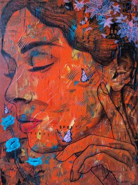 THE RED by sachin kumar, Painting | Mojarto