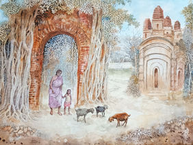 Village Life 13 by Sunil Barman, Painting | Mojarto