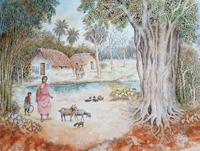Village Life 14 by Sunil Barman, Painting | Mojarto