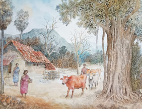 Village Life 16 by Sunil Barman, Painting | Mojarto