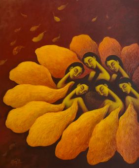 Blooming Dreams by Uttam Bhattacharya, Painting | Mojarto