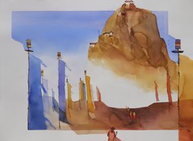 Flagposts show the way by Prashant Prabhu, Painting | Mojarto