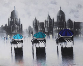 Rhythmic monsoon ride by Somnath Bothe, Painting | Mojarto