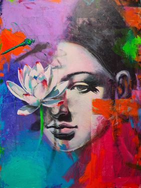 Stillness in chaos by Srinivasa Ram Makineedi, Painting | Mojarto