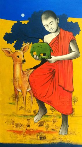 Innocent joy of Childhood by Yashpal Kamble, Painting | Mojarto