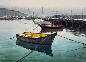 waiting for travel by Sunil Linus De, Painting | Mojarto