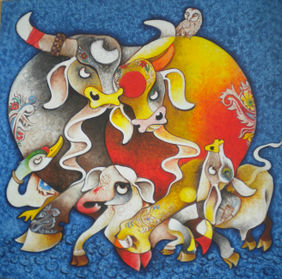 Family by Uttam Manna, Painting | Mojarto