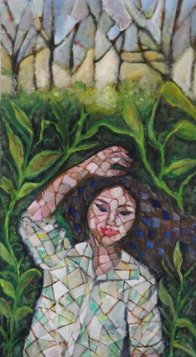 Let's Go Back to Nature - Woman Enjoying Nature Oil Painting by Indrani Ghosh, Painting | Mojarto