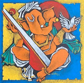 Gunpati 6 by Balbir Singh, Painting | Mojarto